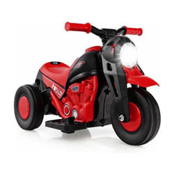 Costway - 6V Moto Électrique Enfants avec Créateur de Bulles, Scooter Electrique Enfant avec Bouton de Musique et Pédale, Motif de Flamme, Phare led,