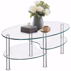 À propos de cet article 【Verre trempé pour une longue durée de service】: Contrairement aux autres produits, la table basse es ...