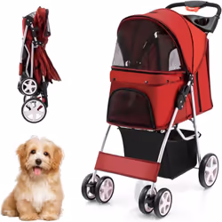 À propos de cet article 【Transport facile】Cette poussette portable pour animal de compagnie avec un design pliable à une main ...