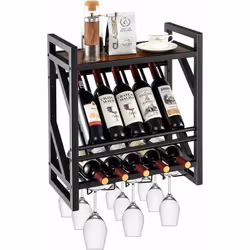 À propos de cet article 【Capacité de rangement suffisante :】 Notre porte-bouteilles de vin mural est équipé d'une zone de ran ...