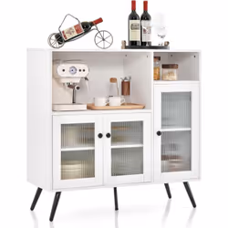 À propos de cet article 【Espace de rangement important:】Le buffet est composé de diverses zones séparées, le large comptoir,  ...