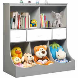 À propos de cet article 【Large espace de stockage:】Cette bibliothèque enfant est divisée entre 2 étagères, 3 tiroirs amovible ...