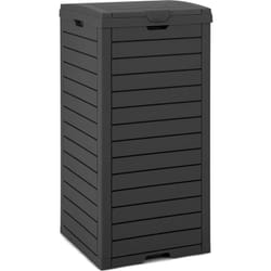 Costway - Poubelle Exterieur 118L en Résine, Poubelle de Jardin avec Couvercle et Plateau Extractible, Conteneur Poubelle Double Fermeture Étanche