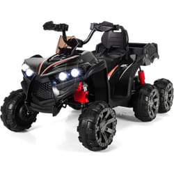 Costway - 12V Quad Electrique Enfants avec Lumières led et Musique, Véhicule Electrique Enfants avec 6 Roues Antidérapantes, Démarrage Lent, Charge