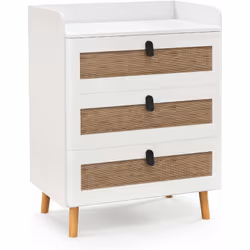 À propos de cet article 【Design Scandinave et Bohème:】Le rotin embellit le meuble blanc, soulignant le style bohème naturel.  ...