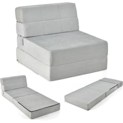 Costway - Matelas Lit Fauteuil Pliable, Futon Convertible en Mousse Haute Densité de 15 cm, Chauffeuse 1 Place avec Housse Amovible et Lavable, Clic