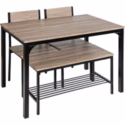 À propos de cet article 【Table + 2 chaises + 1 banc:】Comprend une table 110x70cm, 2 chaises et 1 banc pour 2 personnes, cet e ...