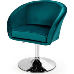 Chaise d'appoint Pivotante en Velours Moderne, Fauteuil de Bureau réglable en Hauteur Éponge Élastique, Base Galvanisée Charge 125kg (Vert) - Costway