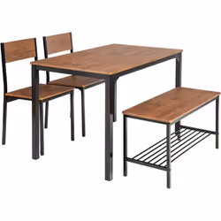 À propos de cet article 【Table + 2 chaises + 1 banc:】Comprend une table 110x70cm, 2 chaises et 1 banc pour 2 personnes, cet e ...
