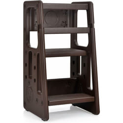 Costway - 2 en 1 Tour d'apprentissage pour Tout-Petits 18-60 Mois avec 3 Hauteurs Réglables(30/40/50cm), Tour d'Observation en hdpe avec Repose-Pieds