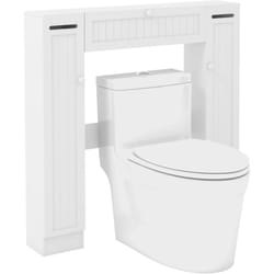 Costway - Meuble wc au-Dessus des Toilettes, Etagère de Rangement de Salle de Bains, avec Porte-Rouleau et Placards, 89 x 19,5 x 99 cm, Blanc
