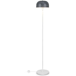 Lampadaire sur Pied en Métal de 146 cm, Lampe Moderne avec Abat-Jour et Interrupteur au Pied, Base Lestée et Culot E27 (sans Ampoule), pour Salon,