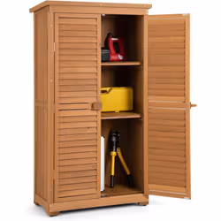 À propos de cet article 【3 Étagères:】 L'abri de jardin en bois de 160 cm comprend 3 étagères, gardant vos outils de jardin, b ...