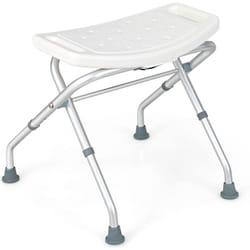 Costway - Tabouret de Douche Hauteur Réglable 49-52,5 cm, Siège de Douche Accoudoirs Amovibles Pieds en Caoutchouc Antidérapants, Chaise de Douche