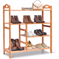 À propos de cet article 【Étagère à 4 niveaux avec rangement:】 Cette étagère à chaussures en bois à 4 niveaux offre beaucoup d ...