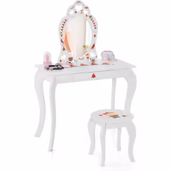 À propos de cet article 【Coiffeuse 2 en 1 :】Notre coiffeuse enfants est conçue avec un magnifique miroir argenté amovible. El ...