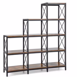 【Grand rangement à 5 niveaux :】La bibliothèque à 9 cubes vise à occuper moins d'espace au sol tout en offrant plus de rangeme ...