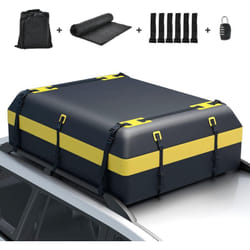 Costway - Coffre de Toit Voiture Étanche 595 l avec 10 Sangles 6 Crochets de Porte, Sac à Bagages avec Serrure à Combinaison Tapis Antidérapant Sac à