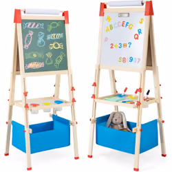 À propos de cet article 【Chevalet en bois 3 en 1 :】Notre chevalet comprend 1 tableau noir, 1 tableau blanc magnétique et 1 ro ...