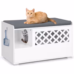 Caractéristiques : Armoire pour chat multifonctionnelle 4 en 1 Conception de porte à rabat avant pour un accès et un nettoyag ...