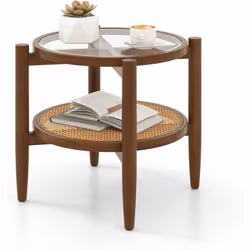 À propos de cet article 【Ajout de rangement idéal : 】Avec un large plateau et une étagère, la table d'appoint Dia.56 cm offre ...