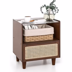 À propos de cet article 【Espace de rangement caché : 】Il y a un espace de rangement caché à l'arrière de la table de nuit, qu ...