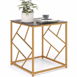 À propos de cet article 【Plateau en verre trempé: 】La table d'appoint carrée est dotée d'un plateau en verre trempé de haute  ...
