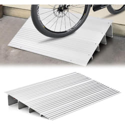 Costway - Rampe de Seuil de Porte de 10,5cm avec Hauteur Réglable, Rampes de Trottoir en Aluminium Surface Antidérapante Charge 317KG, pour Fauteuils