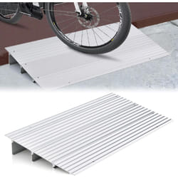Costway - Rampe de Seuil de Porte de 8,5cm avec Hauteur Réglable, Rampes de Trottoir en Aluminium Surface Antidérapante Charge 317KG, pour Fauteuils