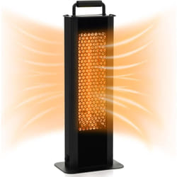 COSTWAY Chauffage Électrique à Infrarouge 1200W Portable avec Double Face, Radiateur Étanche en Aluminium Protection Contre le Renversement et