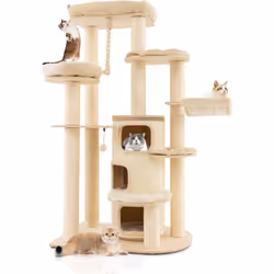À propos de cet article 😻【Centre d'Activités pour Chat :】Cet arbre à chat multifonctionnel est livré avec un condo spacieux  ...