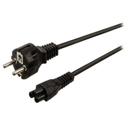 Câble dAlimentation en Trèfle (PC Portable) 2 m - Schuko CEE7 vers IEC 320 C5 - Alimentation Tripolaire - CEE7 (M) C5 (F)
