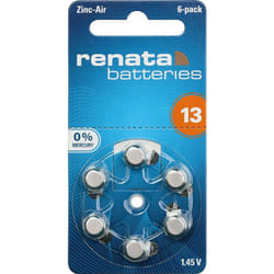 Pile bouton ZA 13 zinc-air Renata 305 mAh 1.4 V 6 pc(s) Y453641