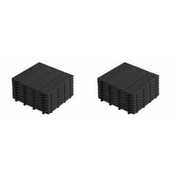 Dalles de terrasse en bois composite wpc 30 x 30 cm Dalles clipsables jardin extérieur Noire x20