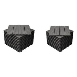 Hobbytech - Dalles de terrasse en bois composite wpc 30 x 30 cm Dalles clipsables jardin extérieur Grise x20
