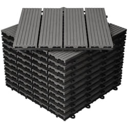 Hobbytech - Dalles de terrasse en bois composite wpc 30 x 30 cm Dalles clipsables jardin extérieur Grise x10
