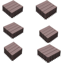 Dalles de terrasse en bois composite wpc 30 x 30 cm Dalles clipsables jardin extérieur Marron x30
