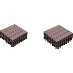 Hobbytech - Dalles de terrasse en bois composite wpc 30 x 30 cm Dalles clipsables jardin extérieur Marron x10