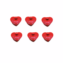 Lot de 6 mini-cocottes à cœur rouge avec couvercle 10 x 7,5 cm Hobbytech