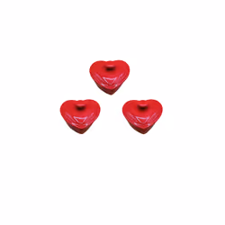 Lot de 3 mini-cocottes à cœur rouge avec couvercle 10 x 7,5 cm Hobbytech