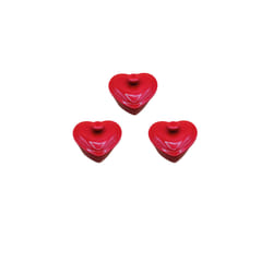 Lot de 3 mini-cocottes à cœur rouge avec couvercle 10 x 7,5 cm Hobbytech