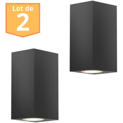 Braytron - Lot de 2 Appliques rita GU10 2x35W Gris Aluminium IP44