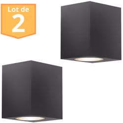 Illuminez vos espaces avec style et efficacité grâce à ce lot de 2 appliques RITA GU10 35W Gris Aluminium IP44 . Ces luminair ...