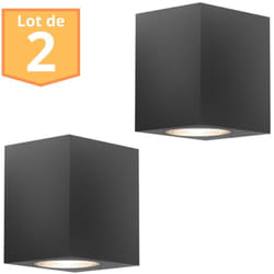 Braytron - Lot de 2 Appliques rita GU10 35W Gris Aluminium IP44