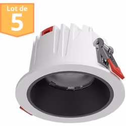 Illuminez vos espaces avec élégance grâce à ce lot de 5 spots LED encastrables blancs de 10W. Chaque spot combine un design m ...