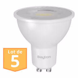 Illuminez votre quotidien avec efficacité et économie grâce au lot de 5 ampoules LED GU10 Braytron 6.5W ! Points Forts Économ ...