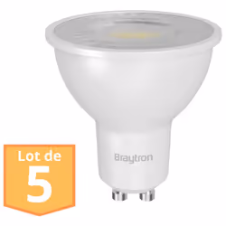 Illuminez votre quotidien avec efficacité et économie grâce au lot de 5 ampoules LED GU10 Braytron 6.5W ! Points Forts Économ ...