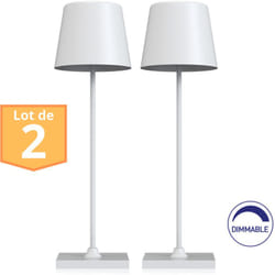 Braytron - Lot de 2 lampes de table rechargeables blanc 3W 3000K IP44