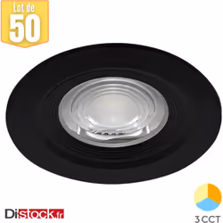 Le spot LED encastrable étanche 3en1 rond noir 7W IP54 à pour particularité son interrupteur de couleur au dos du mécanisme.  ...