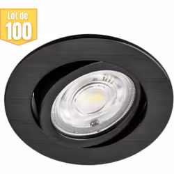 Le spot LED encastrable 3en1 rond noir 7W IP20 à pour particularité son interrupteur de couleur au dos du mécanisme, qui perm ...